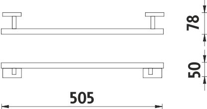 NIMCO KEIRA držiak uteráka 505 mm, chróm KE 22046-26 Technický nákres