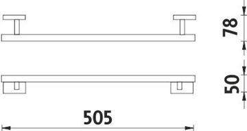 NIMCO KEIRA držiak uteráka 505 mm, chróm KE 22046-26 Technický nákres