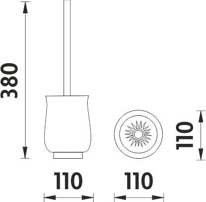 NIMCO LADA WC kefa, na postavenie, keramika, biela/chróm 1094LA-26 Technický nákres