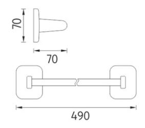 NIMCO SIMONA držiak uteráka 490 mm, chróm SI 7246-26 Technický nákres