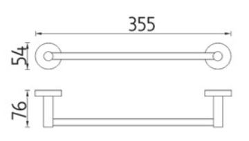 NIMCO UNIX držiak uteráka 355 mm, chróm UN 13035-26 Technický nákres