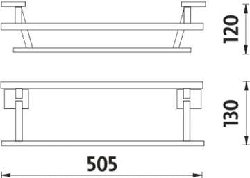 NIMCO KEIRA držiak uterákov 505 mm, dvojramenný, chróm KE 22046D-26 Technický nákres