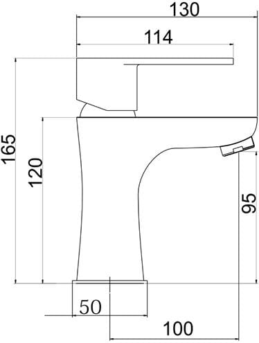 NOVASERVIS TITANIA FRESH umývadlová stojanková batéria, chróm 96001/1,0 Technický nákres