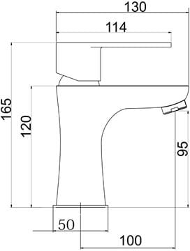 NOVASERVIS TITANIA FRESH umývadlová stojanková batéria, chróm 96001/1,0 Technický nákres
