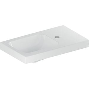GEBERIT ICON LIGHT umývadielko 53 cm, s otvorom pre batériu vpravo, bez prepadu, KeraTect