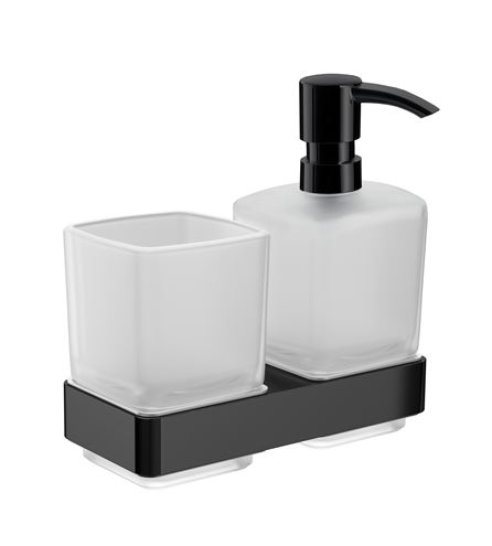 EMCO CONCEPT BLACK dávkovač tekutého mydla s pohárikom, nástenný, sklo, čierna CB053113300 Obrázek - Hlavní obrázek
