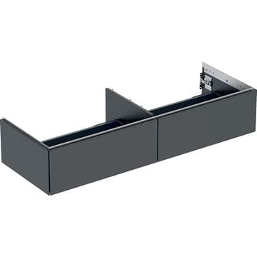 GEBERIT ONE skrinka pod umývadlo 133,2x47x26,6 cm, 2 zásuvky, Push-open, matná čierna