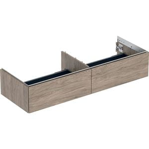 GEBERIT ONE skrinka pod umývadlo 133,2x47x26,6 cm, 2 zásuvky, Push-open, orech hickory