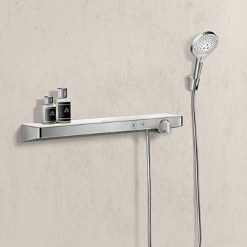 HANSGROHE SHOWERTABLET SELECT nástenná termostatická batéria, pre 2 spotrebiče, biela/chróm 13184400 Obrázek - fotka