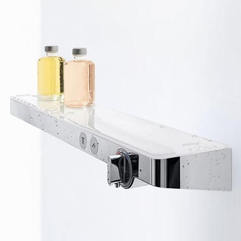 HANSGROHE SHOWERTABLET SELECT nástenná termostatická batéria, pre 2 spotrebiče, biela/chróm 13184400 Obrázek - fotka