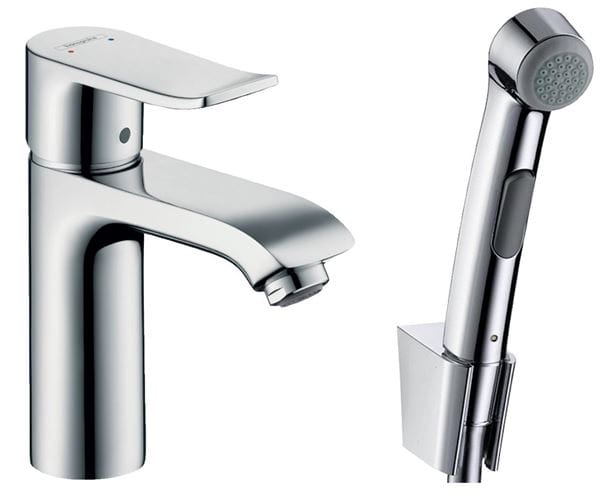 HANSGROHE METRIS umývadlová stojanková batéria, s odtokovou súpravou a bidetovou sprškou, EcoSmart, chróm 31285000 Obrázek - Hlavní obrázek