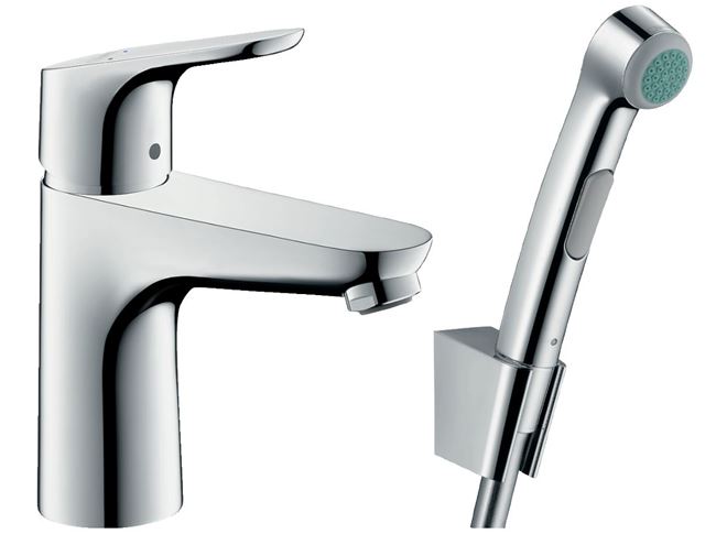 HANSGROHE FOCUS umývadlová stojanková batéria, s odtokovou súpravou a bidetovou sprškou, EcoSmart, chróm 31927000 Obrázek - Hlavní obrázek