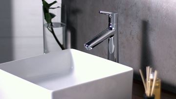 HANSGROHE TALIS S umývadlová stojanková batéria, s odtokovou súpravou, EcoSmart, chróm 72031000 Obrázek - fotka