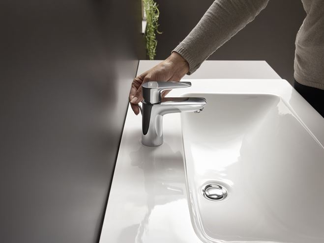 HANSGROHE TALIS E umývadlová stojanková batéria, s odtokovou súpravou, EcoSmart, chróm 71700000 Obrázek - fotka