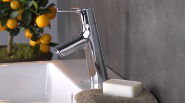 HANSGROHE TALIS S umývadlová stojanková batéria, s odtokovou súpravou, EcoSmart, chróm 72010000 Obrázek - fotka