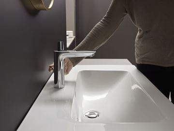 HANSGROHE TALIS E umývadlová stojanková batéria, s odtokovou súpravou, EcoSmart, chróm 71754000 Obrázek - fotka