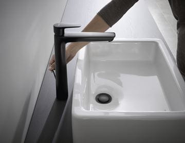 HANSGROHE TALIS E umývadlová stojanková batéria, s odtokovou súpravou, EcoSmart, matná čierna 71716670 Obrázek - fotka