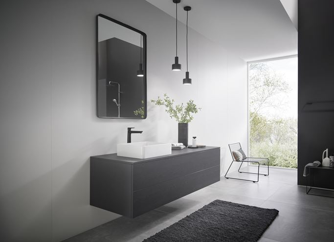 HANSGROHE TALIS E umývadlová stojanková batéria, s odtokovou súpravou, EcoSmart, matná čierna 71716670 Obrázek - fotka
