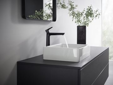 HANSGROHE TALIS E umývadlová stojanková batéria, s odtokovou súpravou, EcoSmart, matná čierna 71716670 Obrázek - fotka