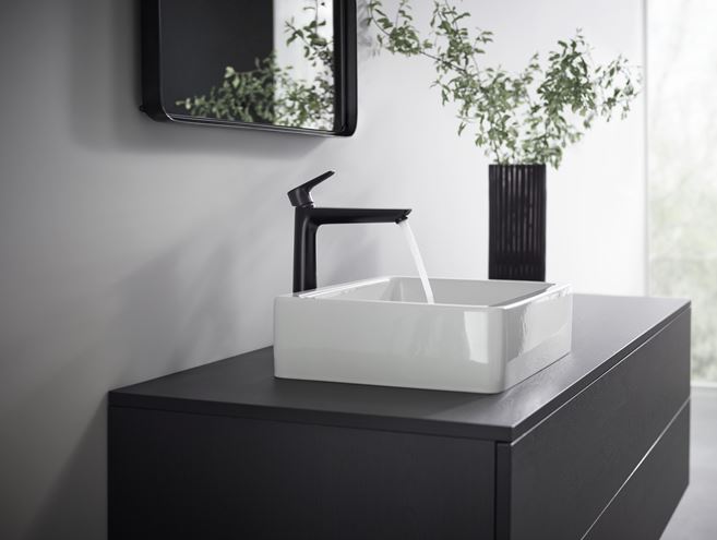 HANSGROHE TALIS E umývadlová stojanková batéria, s odtokovou súpravou, EcoSmart, matná čierna 71716670 Obrázek - fotka