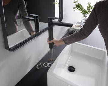 HANSGROHE TALIS E umývadlová stojanková batéria, s odtokovou súpravou, EcoSmart, matná čierna 71716670 Obrázek - fotka
