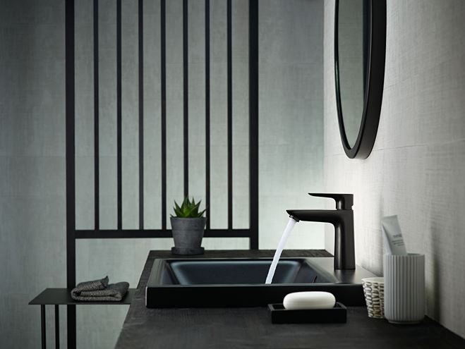 HANSGROHE TALIS E umývadlová stojanková batéria, s odtokovou súpravou, EcoSmart, matná čierna 71710670 Obrázek - fotka