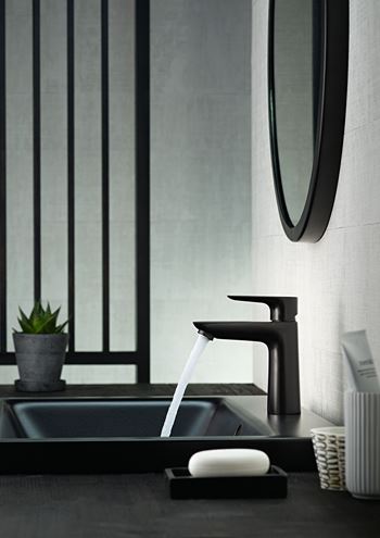 HANSGROHE TALIS E umývadlová stojanková batéria, s odtokovou súpravou, EcoSmart, matná čierna 71710670 Obrázek - fotka