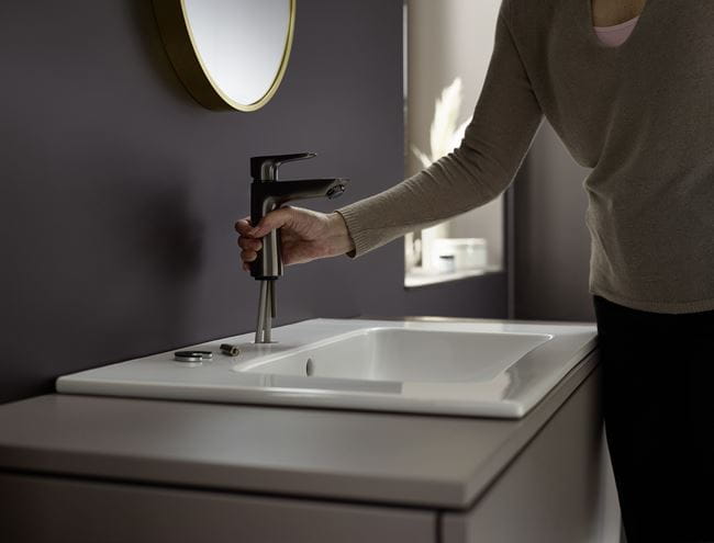 HANSGROHE TALIS E umývadlová stojanková batéria, EcoSmart, brúsený čierny chróm 71712340 Obrázek - fotka