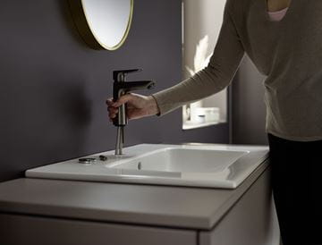 HANSGROHE TALIS E umývadlová stojanková batéria, EcoSmart, brúsený čierny chróm 71712340 Obrázek - fotka