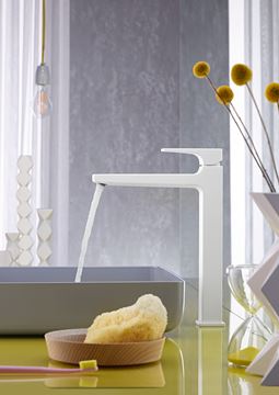 HANSGROHE METROPOL umývadlová stojanková batéria, s odtokovou súpravou, EcoSmart, matná biela 32512700 Obrázek - fotka