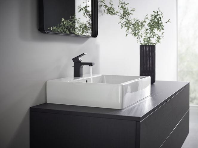 HANSGROHE VERNIS SHAPE umývadlová stojanková batéria, s odtokovou súpravou, CoolStart, EcoSmart, matná čierna 71593670 Obrázek - fotka