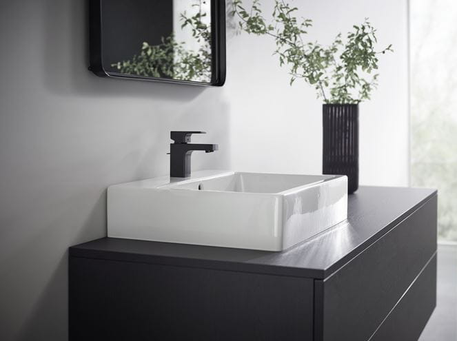 HANSGROHE VERNIS SHAPE umývadlová stojanková batéria, s odtokovou súpravou, CoolStart, EcoSmart, matná čierna 71593670 Obrázek - fotka