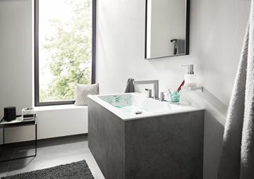 HANSGROHE FINORIS umývadlová stojanková batéria 3-otvorová, s odtokovou súpravou, EcoSmart, chróm 76033000 Obrázek - fotka
