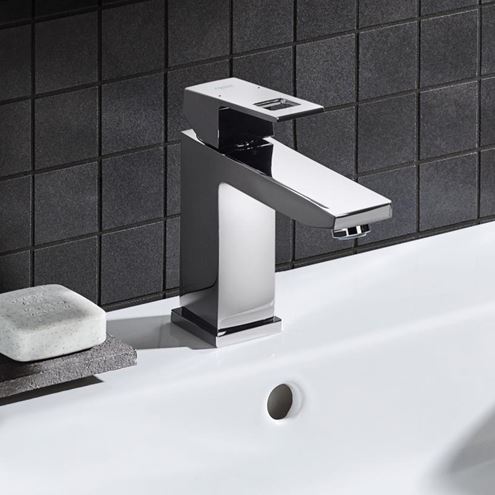 GROHE EUROCUBE umývadlová stojanková batéria, s odtokovou súpravou, chróm 23445000 Obrázek - fotka