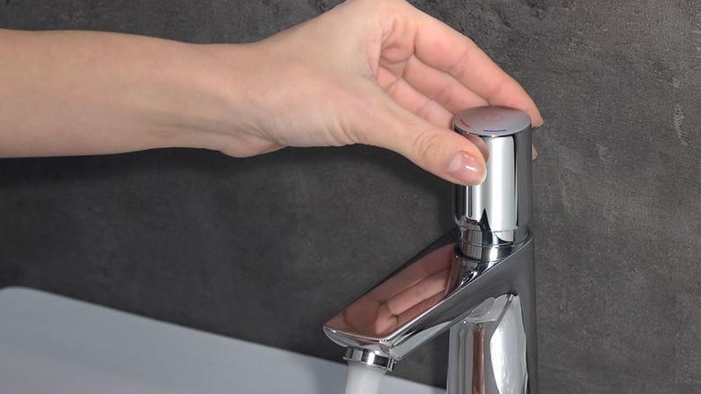 HANSGROHE TALIS SELECT E umývadlová stojanková batéria, s odtokovou súpravou, EcoSmart, chróm 71750000 Obrázek - fotka