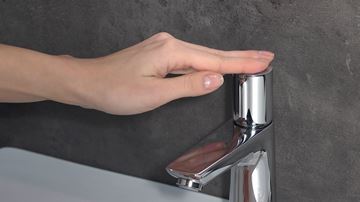 HANSGROHE TALIS SELECT E umývadlová stojanková batéria, s odtokovou súpravou, EcoSmart, chróm 71750000 Obrázek - fotka