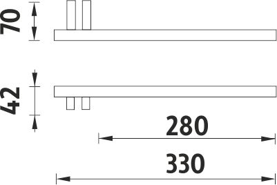 NIMCO KEIRA držiak uteráka 330 mm, chróm KE 22060AP-26 Technický nákres