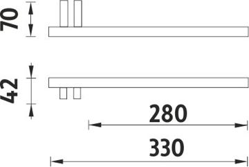 NIMCO KEIRA držiak uteráka 330 mm, chróm KE 22060AP-26 Technický nákres