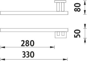 NIMCO KEIRA držiak uteráka 330 mm, chróm KE 22060L-26 Technický nákres