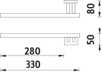 NIMCO KEIRA držiak uteráka 330 mm, chróm KE 22060L-26 Technický nákres