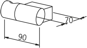 ORAS HYDRA držiak ručnej sprchy sprchy 90x68mm, chróm 251080 Technický nákres