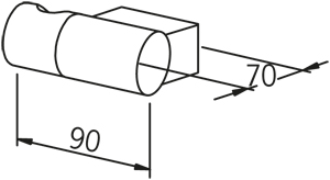 ORAS HYDRA držiak ručnej sprchy sprchy 90x68mm, chróm 251080 Technický nákres
