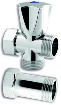 EASY práčkový ventil 3/4"x3/4"x3/4", chróm