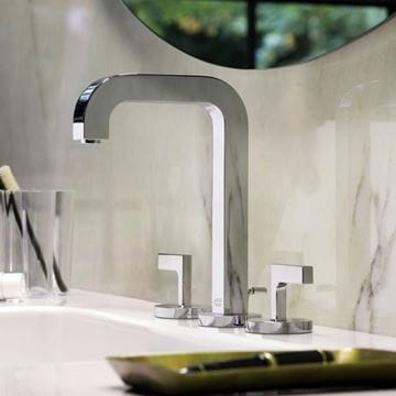 AXOR CITTERIO umývadlová stojanková batéria, 3-otvorová, s odtokovou súpravou, EcoSmart, chróm 39135000 Obrázek - fotka