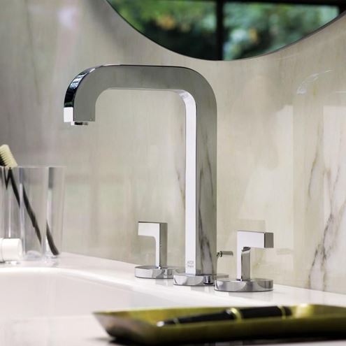 AXOR CITTERIO umývadlová stojanková batéria, 3-otvorová, s odtokovou súpravou, EcoSmart, chróm 39135000 Obrázek - fotka