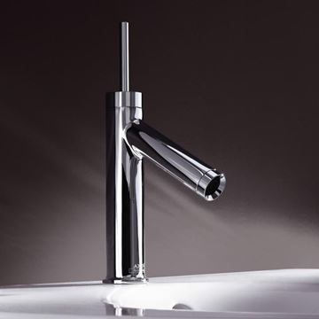 AXOR STARCK umývadlová stojanková batéria, s odtokovou súpravou, EcoSmart, chróm 10117000 Obrázek - fotka