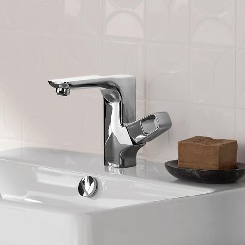 AXOR URQUIOLA umývadlová stojanková batéria, s odtokovou súpravou, EcoSmart, chróm 11020000 Obrázek - fotka