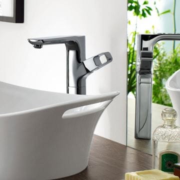 AXOR URQUIOLA umývadlová stojanková batéria, s odtokovou súpravou, EcoSmart, chróm 11035000 Obrázek - fotka
