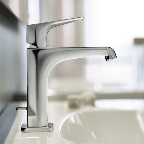AXOR CITTERIO E umývadlová stojanková batéria, s odtokovou súpravou, EcoSmart, chróm 36110000 Obrázek - fotka
