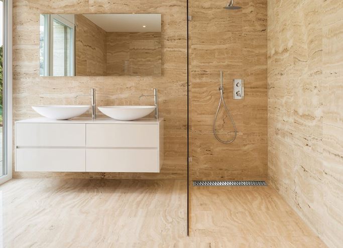 CHUDĚJ sprchový žľab 850 mm, k stene, bočný odtok DN 40, rošt HARMONY, plast/matná nerez oceľ CH 850 HN 3 Obrázek - fotka